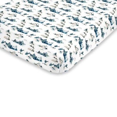 Nojo Watercolor Mountain  Mini Crib Sheet