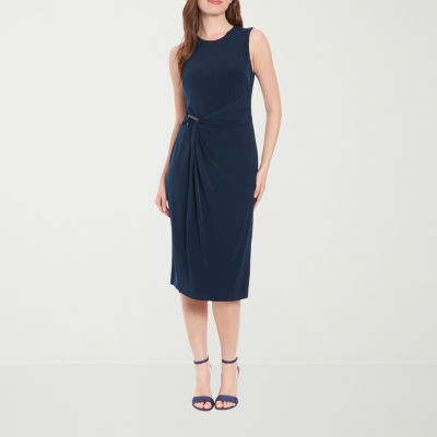 London Style Womens Sleeveless Midi Shift Dress