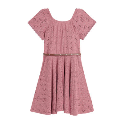 Knit Works Little & Big Girls Short Sleeve Skater Dress