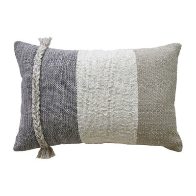 Vibhsa Wooden Textured Rectangular Throw Pillow