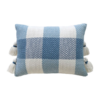 Vibhsa Plaid Decorative Rectangular Throw Pillows DFI, Color: Coastal ...