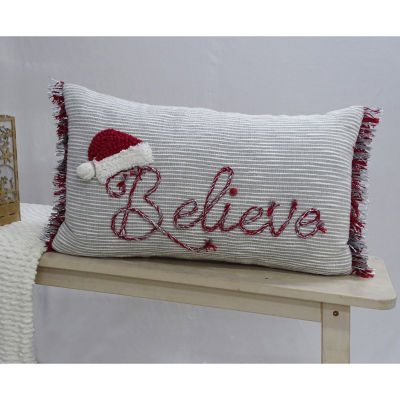 Vibhsa For Holidays-Believe Rectangular Throw Pillow