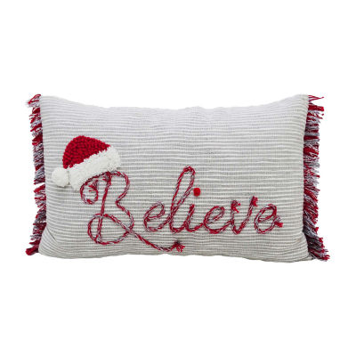 Vibhsa For Holidays-Believe Rectangular Throw Pillow