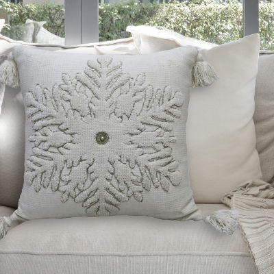 Vibhsa Christmas Snowflake Square Throw Pillows