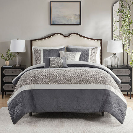 Madison Park Willow 5-pc. Midweight Comforter Set, One Size, Gray