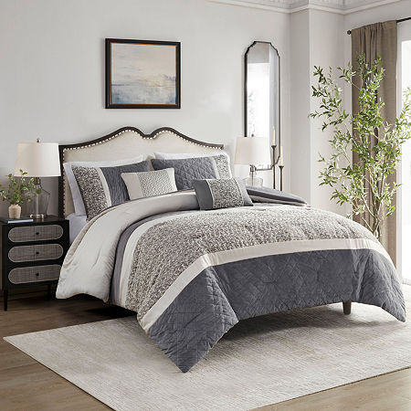 Madison Park Willow 5-pc. Midweight Comforter Set, One Size, Gray