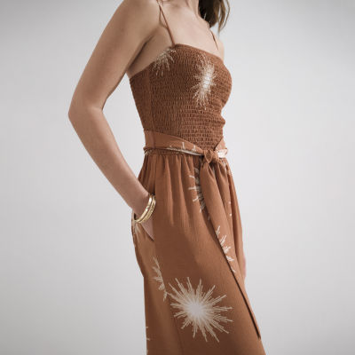 Premier Amour Womens Sleeveless Belted Jumpsuit