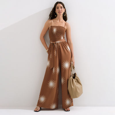 Premier Amour Womens Sleeveless Belted Jumpsuit