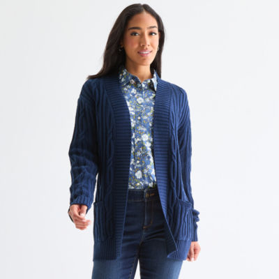 St. John's Bay Womens Long Sleeve Cardigan