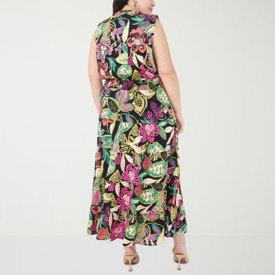 Sam And Jess Womens Plus Sleeveless Floral Maxi Dress