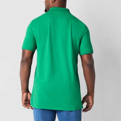 St. John's Bay Premium Stretch Big and Tall Mens Classic Fit Easy-on + Easy-off Adaptive Short Sleeve Polo Shirt