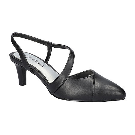 Easy Street Womens Emerald Pointed Toe Stiletto Heel Pumps, 7 Medium, Black