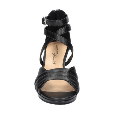 Easy Street Crissa Womens Round Open Toe Stiletto Heel Pumps