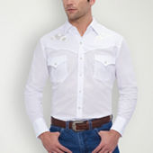 Wrangler Checotah Mens Classic Fit Long Sleeve Striped Button-Down Shirt