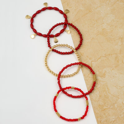 Mixit Beaded Womens 5-pc. Bracelet Set