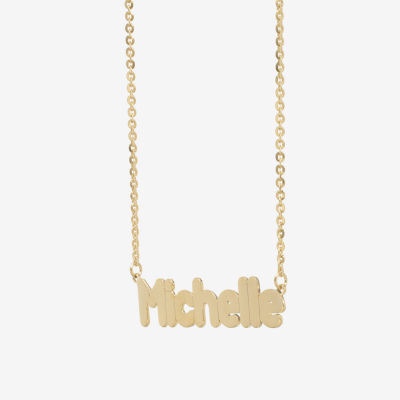 Womens 14K Gold Over Silver Name Necklace