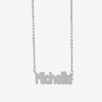 Womens Sterling Silver Name Necklace