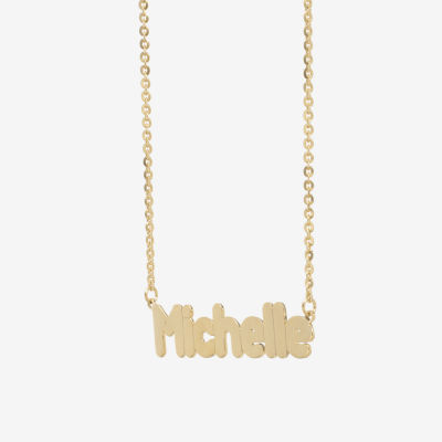 Womens 14K Gold Over Silver Name Necklace