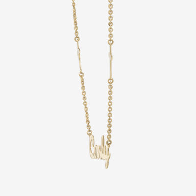 Womens 14K Gold Over Silver Name Necklace