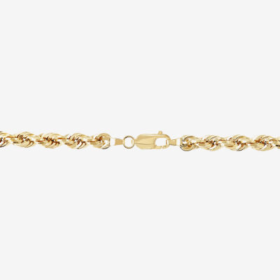 Unisex Adult 10K Gold 24 Inch Rope Chain Necklace