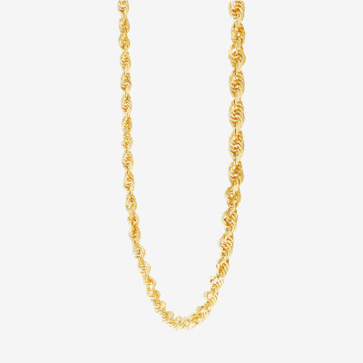 10K Gold 24 Inch Solid Rope Chain Necklace