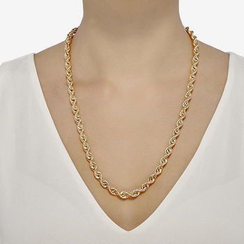 10K Yellow Gold 4mm 22-24 Hollow Glitter Rope Chain - JCPenney
