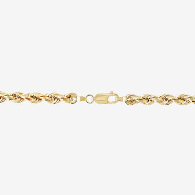 10K Yellow Gold 4mm 22"-24" Hollow Glitter Rope Chain