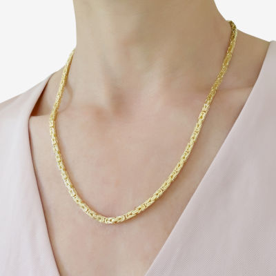 Made in Italy 14K Gold 20 Inch Solid Byzantine Chain Necklace