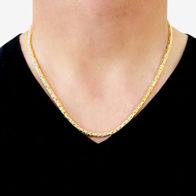 Made Italy 14K Gold 20 Inch Solid Byzantine Chain Necklace