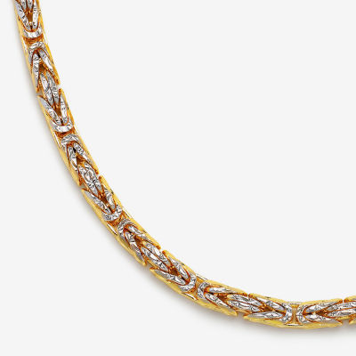 Made Italy 14K Gold 20 Inch Solid Byzantine Chain Necklace