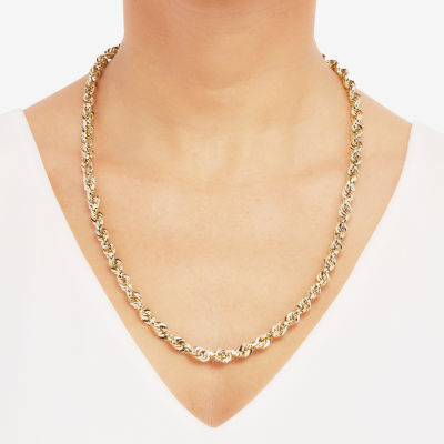 14K Gold Inch Semisolid Rope Chain Necklace