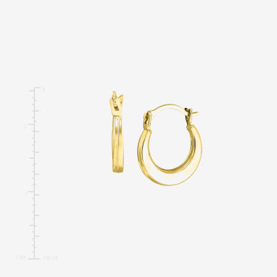 14K Gold 12mm Round Hoop Earrings