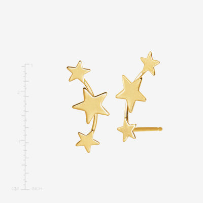 14K Gold Star Ear Climbers