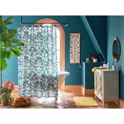 Distant Lands Peacock Printed Shower Curtains