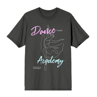Juniors Dance Academy Oversized Tee Womens Crew Neck Long Sleeve Graphic T-Shirt