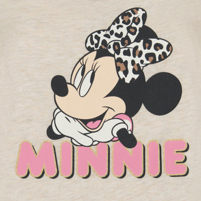 Toddler Girls Round Neck Short Sleeve Minnie Mouse Graphic T-Shirt