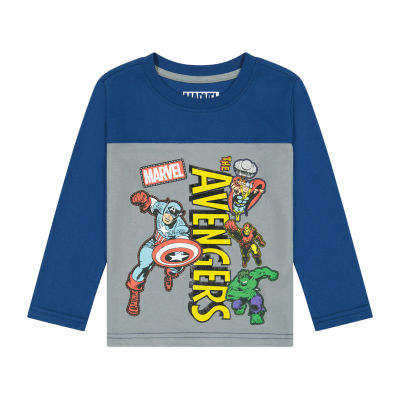 Toddler Boys Crew Neck Long Sleeve Avengers Graphic T-Shirt