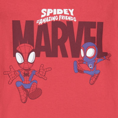 Toddler Boys Crew Neck Long Sleeve Spiderman Graphic T-Shirt