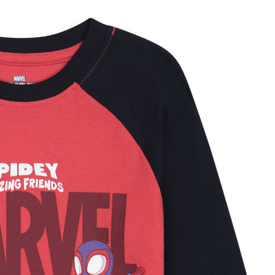 Toddler Boys Crew Neck Long Sleeve Spiderman Graphic T-Shirt