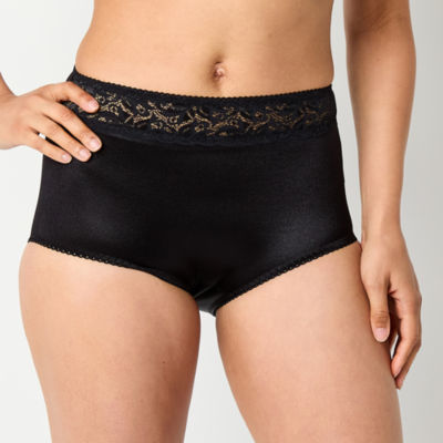 Underscore Rainbow Stretch Satin Lace Trim Control Briefs