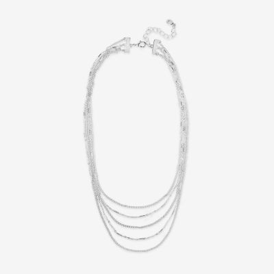 Bijoux Bar Delicates Silver Tone Womens 16 Inch Strand Necklace