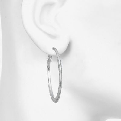 Bijoux Bar Silver Tone Round Hoop Earrings