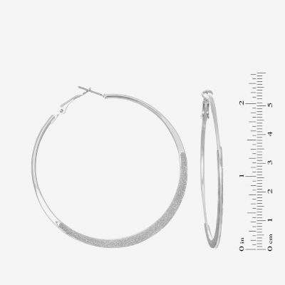 Bijoux Bar Silver Tone 65mm Round Hoop Earrings