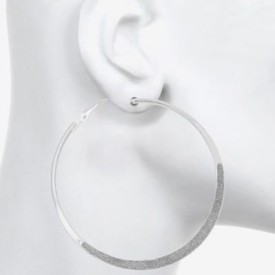 Bijoux Bar Silver Tone 65mm Round Hoop Earrings