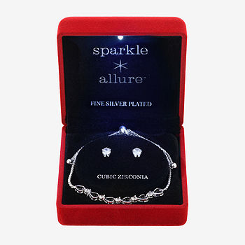 Sparkle Allure Light Up Box Cubic Zirconia Silver Tone Pure Sparkle Allure Light Up Box Cubic Zirconia Silver Tone Pure