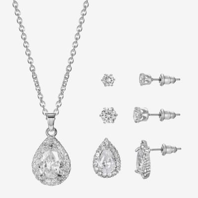 Sparkle Allure Light Up Box -pc. Cubic Zirconia Pure Silver Over Brass Jewelry Set
