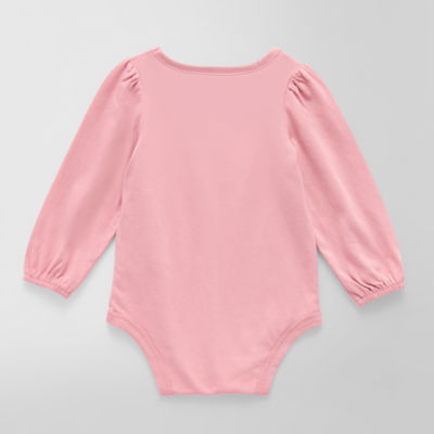 Okie Dokie Baby Girls Round Neck Long Sleeve Bodysuit