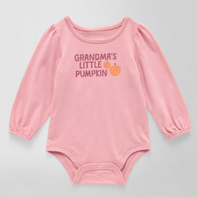 Okie Dokie Baby Girls Round Neck Long Sleeve Bodysuit