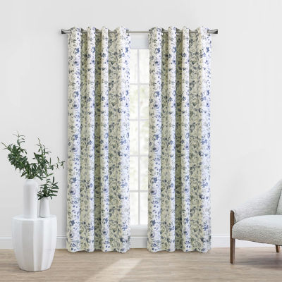 Flora Energy Saving Blackout Grommet Top Single Curtain Panel