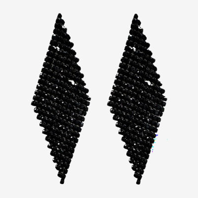 Bijoux Bar Black Mesh Womens Drop Earrings